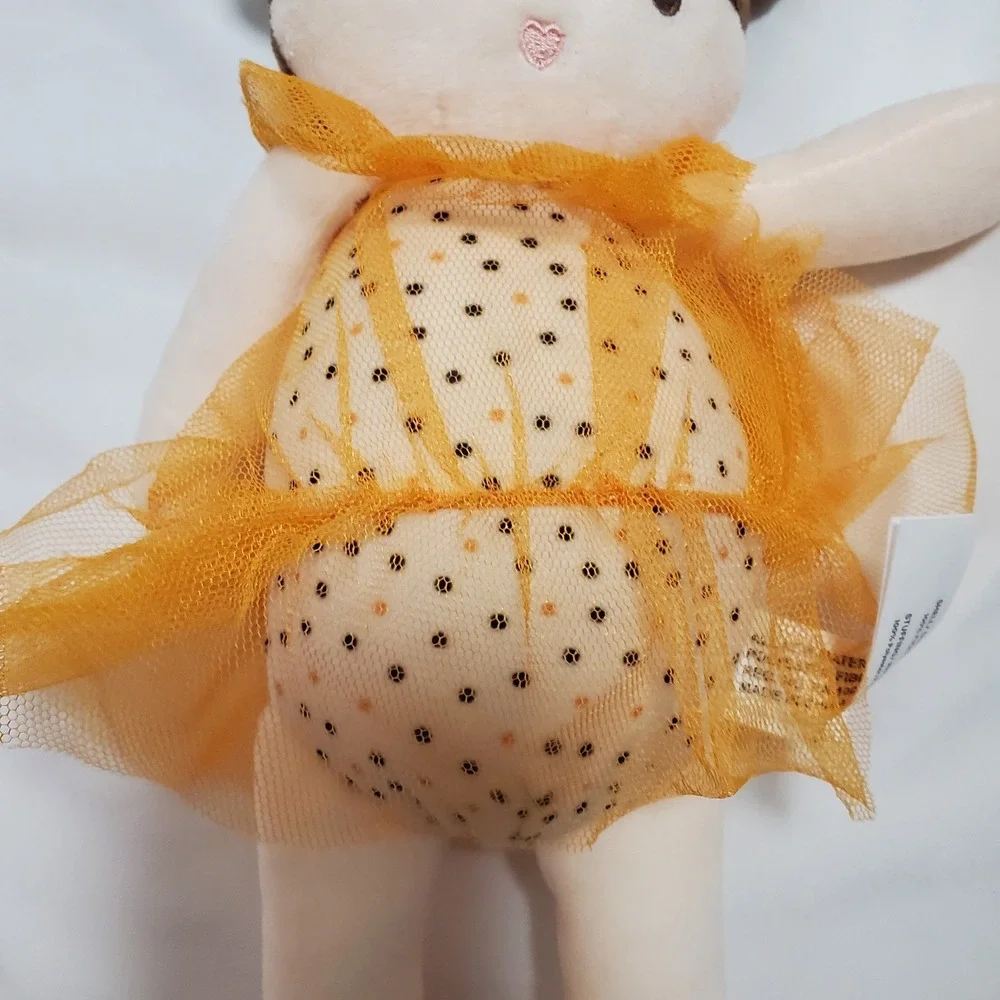 Dream Gro Halloween Plush Doll Baby Lovey Clip On Tutu Dress Orange Pumpkin New